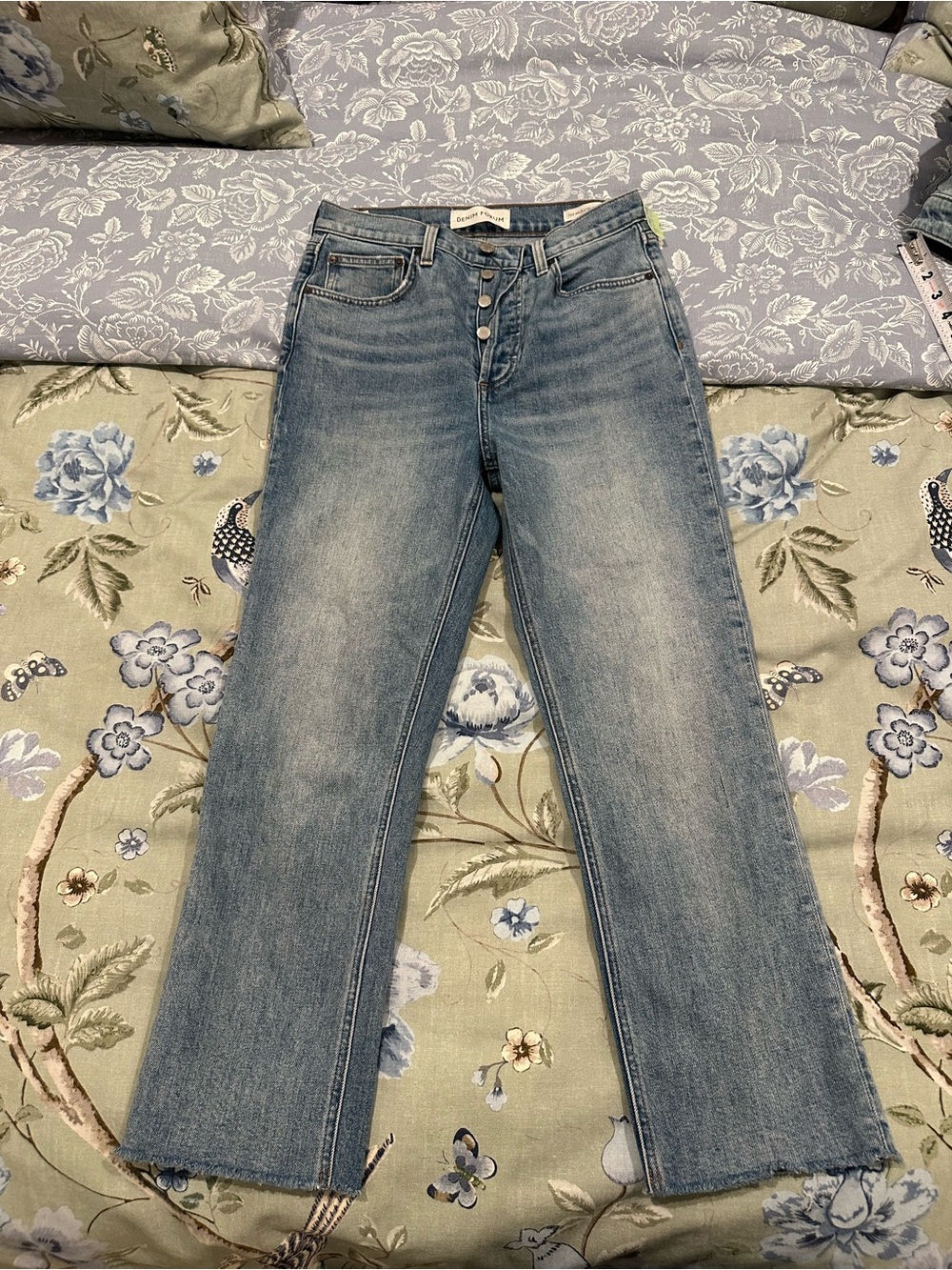 Denim Forum Light Blue Straight-Leg Jeans